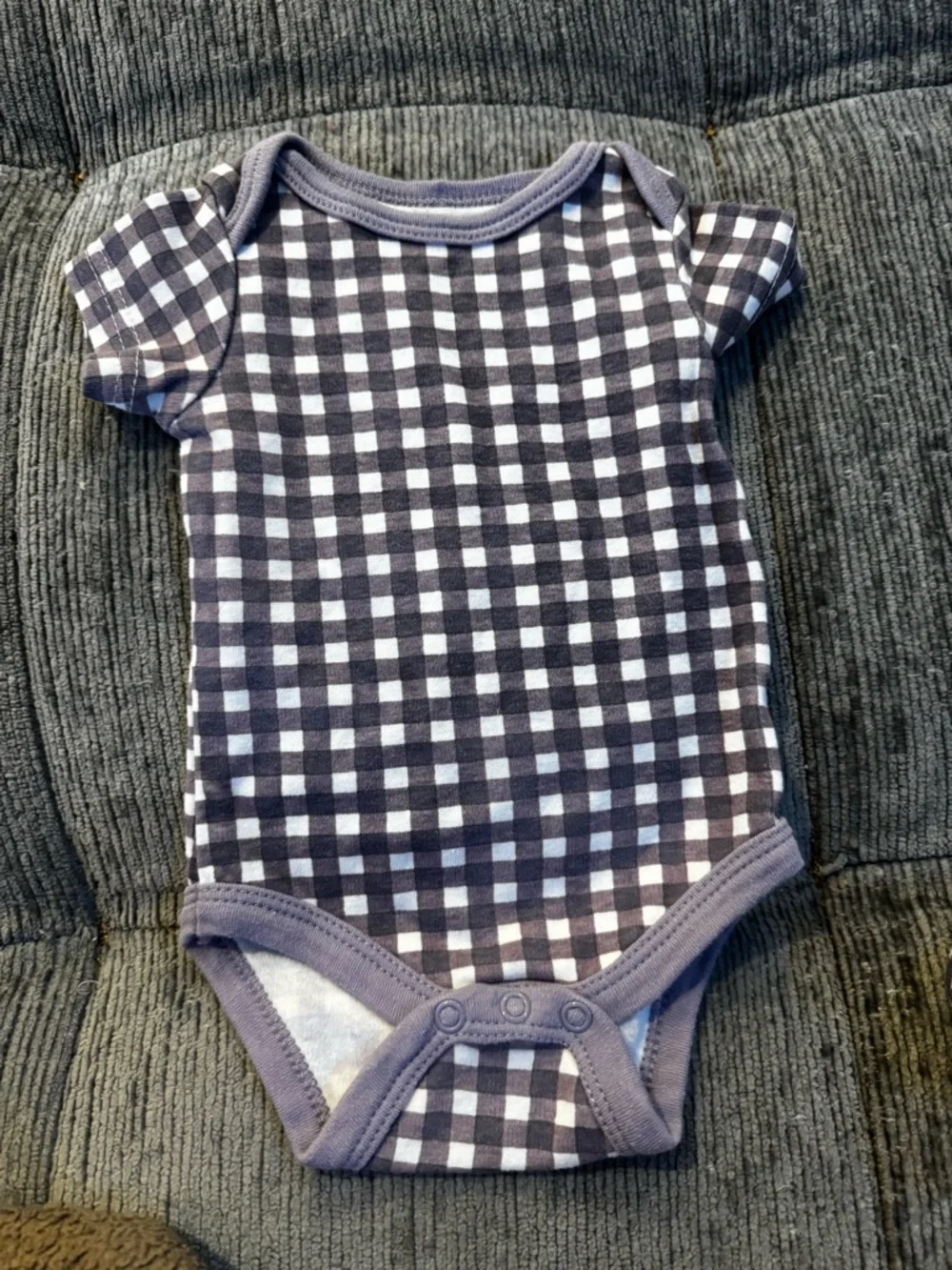 chick pea Lavender and White Gingham Baby Bodysuit with pants